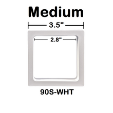 Square - 3.5 inch - White - 3D Floating Frame 2-Sided Display Case - 90 mm