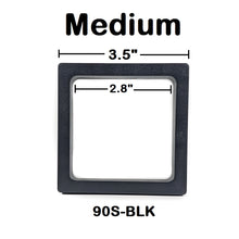 Square - 3.5 inch - Black - 3D Floating Frame 2-Sided Display Case - 90 mm