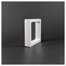 Square - 3.5 inch - White - 3D Floating Frame 2-Sided Display Case - 90 mm