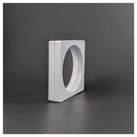 Square/Circle - 3.5 inch - 3D Floating Frame 2-Sided Display Case - White
