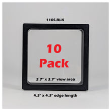 Square - 4.3 inch - Black - 3D Floating Frame 2-Sided Display Case - 110 mm
