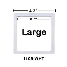 Square - 4.3 inch - White - 3D Floating Frame 2-Sided Display Case - 110 mm