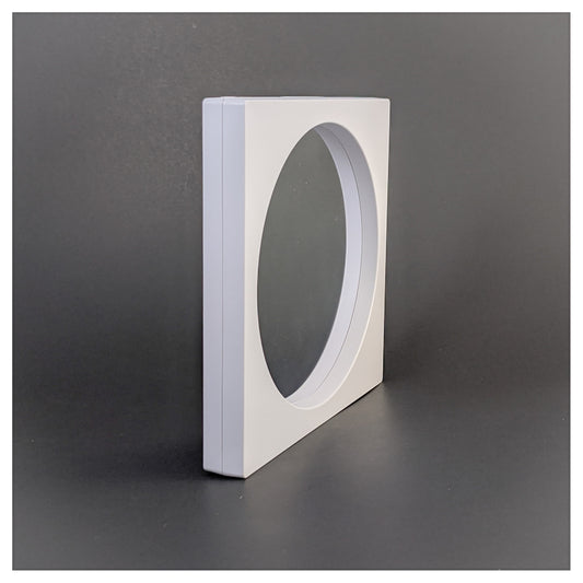 Square/Circle - 6.3 inch - 3D Floating Frame 2-Sided Display Case - White