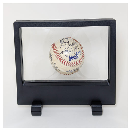 Label Area - 7.9" x 7.1" - 3D Floating Frame 2-Sided Display Case - Black