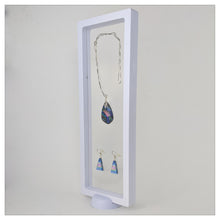 Rectangle - 11.8" x 4.3" - White - 3D Floating Frame 2-Sided Display Case - 300 mm x 110 mm