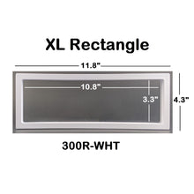 Rectangle - 11.8" x 4.3" - White - 3D Floating Frame 2-Sided Display Case - 300 mm x 110 mm