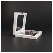 Square - 3.5 inch - White - 3D Floating Frame 2-Sided Display Case - 90 mm