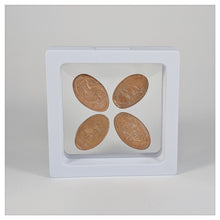 Square - 3.5 inch - White - 3D Floating Frame 2-Sided Display Case - 90 mm