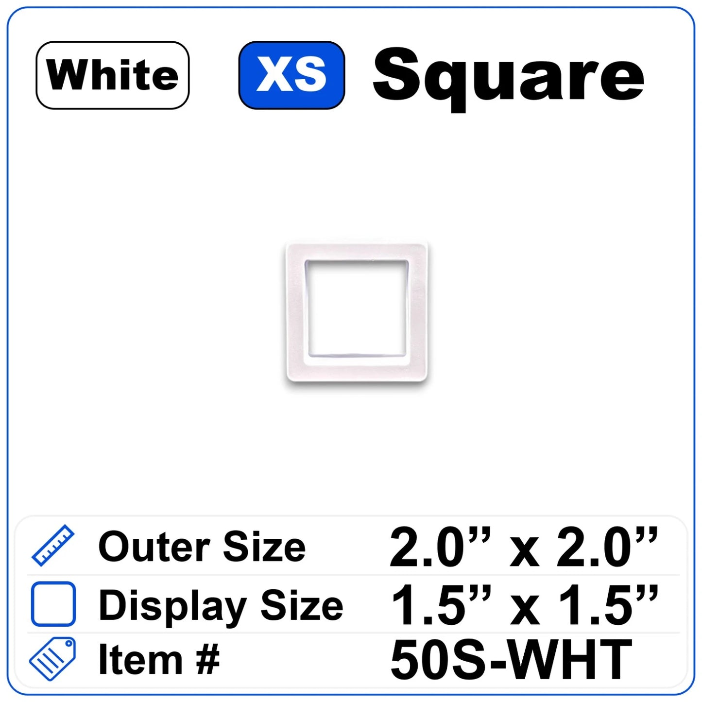 2 Inch Square White (XS)