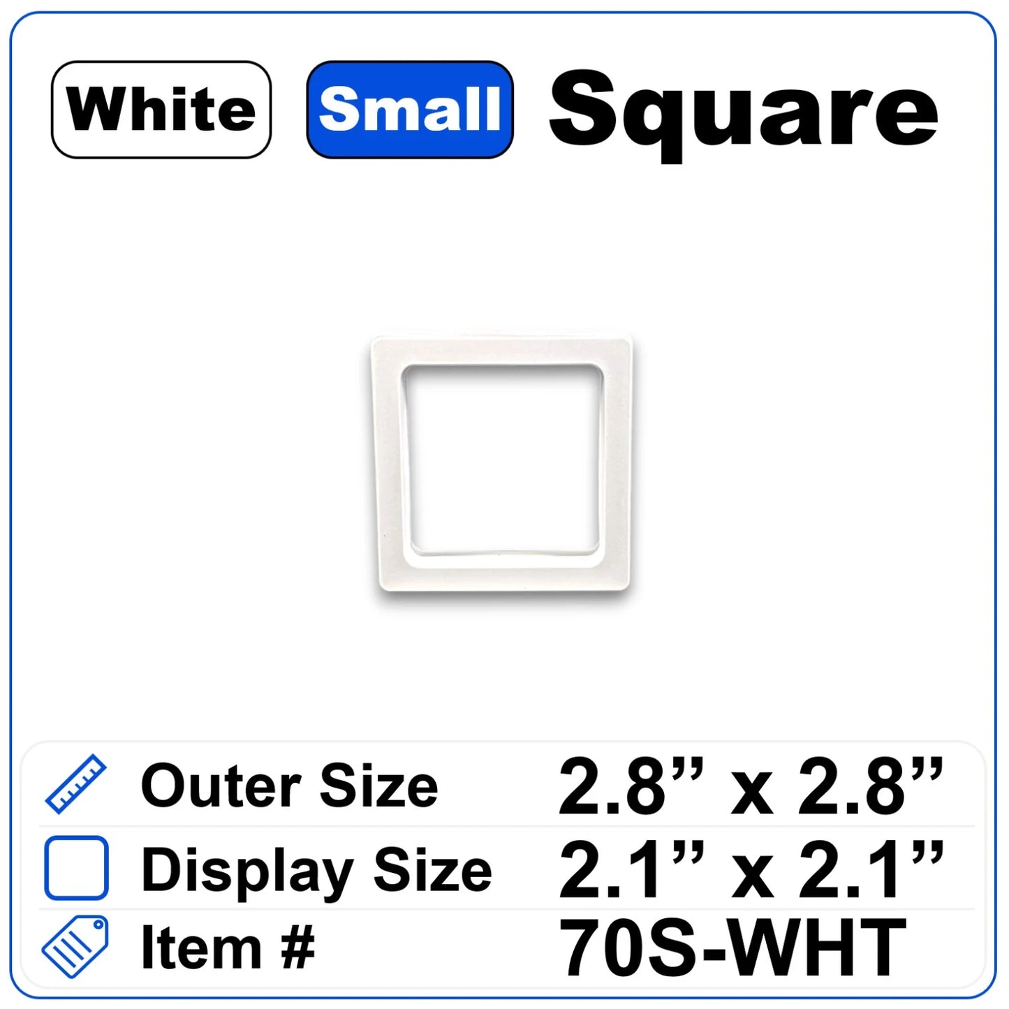 2.8 inch Square White (Small)