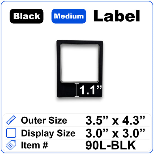 Black Medium Label 3.5" x 4.3"