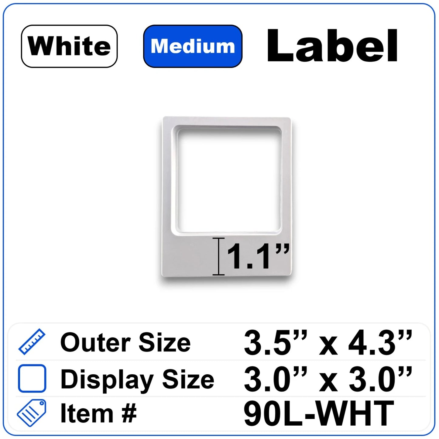 3.5" x 4.3" Legs Label White