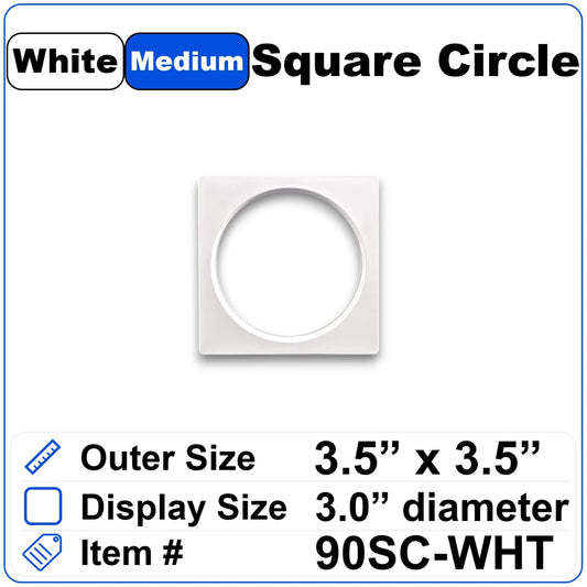3.5 Inch Square/Circle White