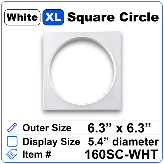 6.3 Inch Square/Circle White