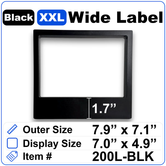 Black Wide Label 7.9" x 7.1"