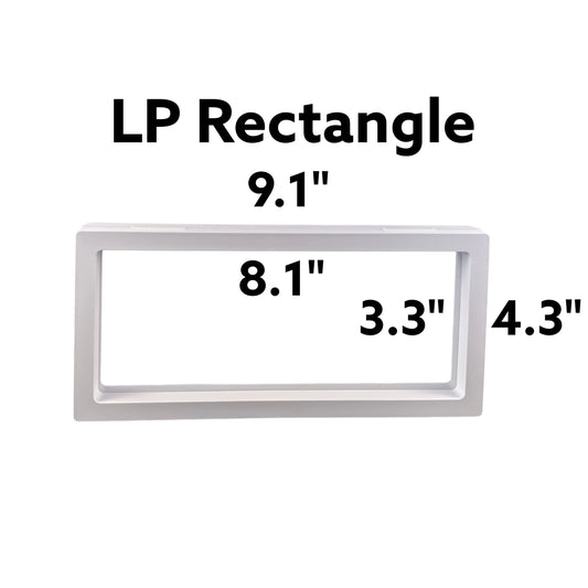 Rectangle - 4.3" x 9.1" - 3D Floating Frame 2-Sided Display Case - White