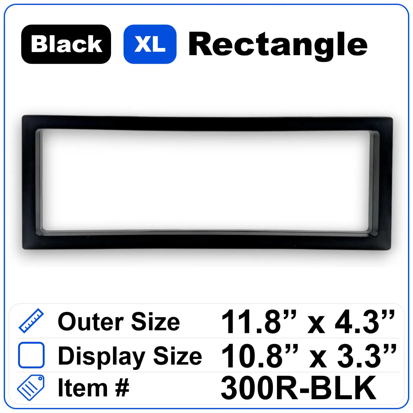 11.8" x 4.3" Rectangle Black (XL)