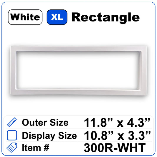 11.8" x 4.3" Rectangle White (XL)