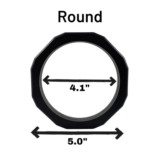 Round - 5 inch - 3D Floating Frame 2-Sided Display Case - Black