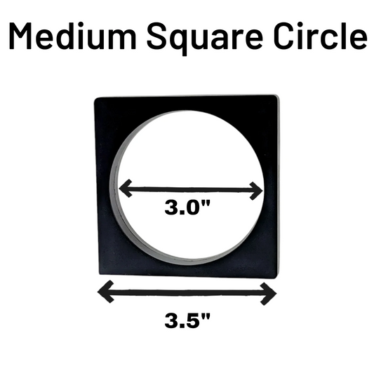Square/Circle - 3.5 inch - 3D Floating Frame 2-Sided Display Case - Black