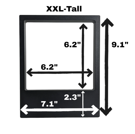 Label Area - 7.1" x 9.1" - 3D Floating Frame 2-Sided Display Case - Black