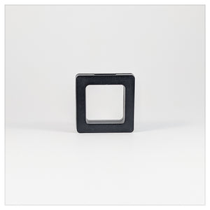 Square - 2 inch - Black - 3D Floating Frame 2-Sided Display Case - 50 mm