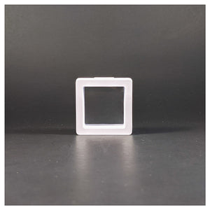 Square - 2 inch - White - 3D Floating Frame 2-Sided Display Case - 50 mm