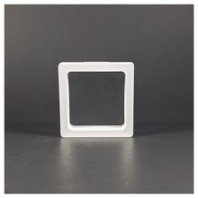 Square - 2.8 inch - White - 3D Floating Frame 2-Sided Display Case - 70 mm