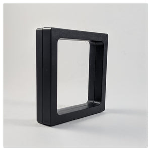 Square - 3.5 inch - Black - 3D Floating Frame 2-Sided Display Case - 90 mm
