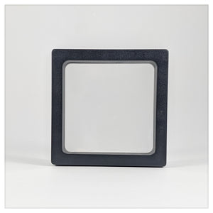 Square - 3.5 inch - Black - 3D Floating Frame 2-Sided Display Case - 90 mm