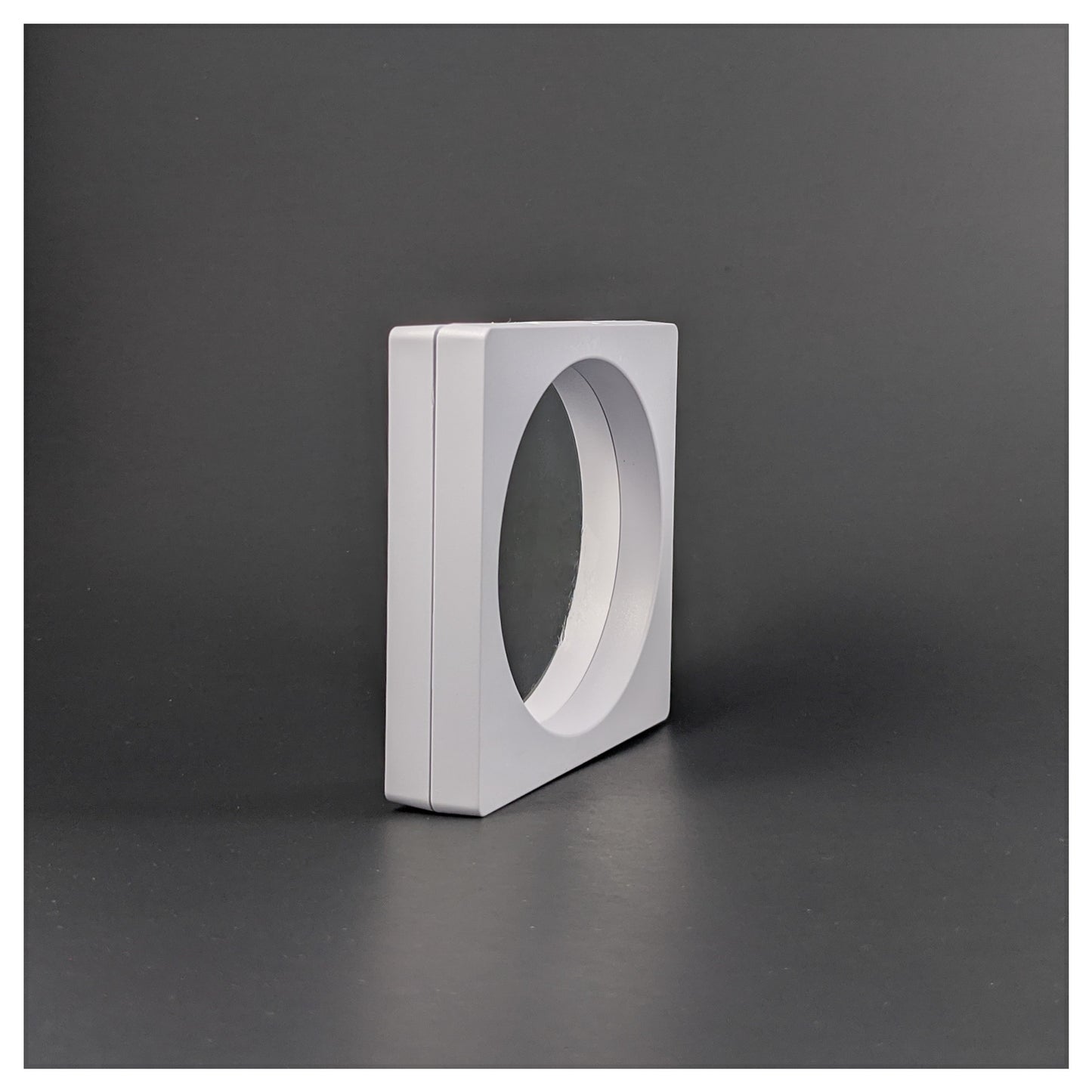 Square/Circle - 3.5 inch - 3D Floating Frame 2-Sided Display Case - White