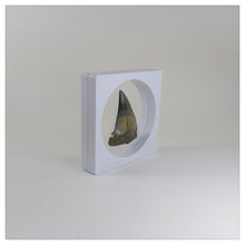 Square/Circle - 3.5 inch - 3D Floating Frame 2-Sided Display Case - White