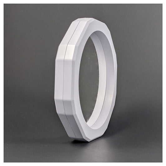 Round - 5 inch - 3D Floating Frame 2-Sided Display Case - White