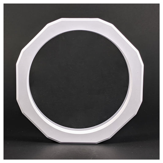 Round - 5 inch - 3D Floating Frame 2-Sided Display Case - White