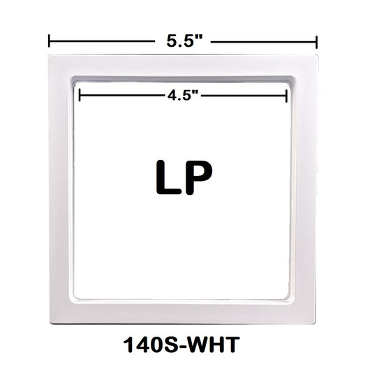 Square - 5.5 inch - White - 3D Floating Frame 2-Sided Display Case - 140 mm