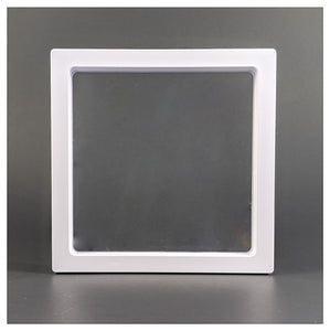 Square - 5.5 inch - White - 3D Floating Frame 2-Sided Display Case - 140 mm