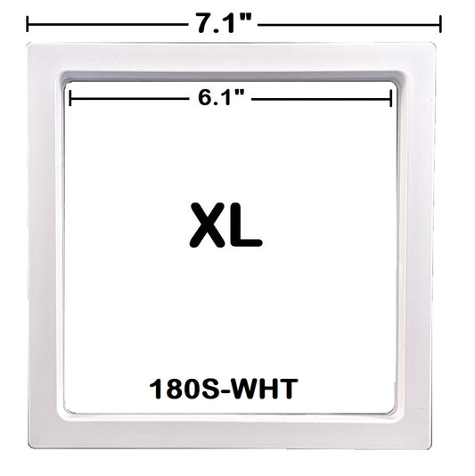 Square - 7.1 inch - White - 3D Floating Frame 2-Sided Display Case - 180 mm