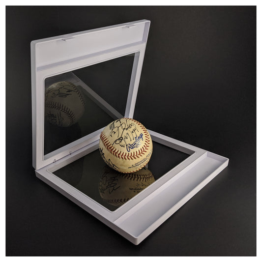 Label Area - 7.9" x 7.1" - 3D Floating Frame 2-Sided Display Case - White
