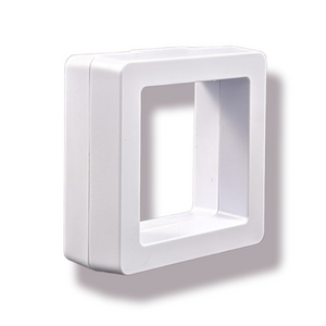 Square - 2 inch - White - 3D Floating Frame 2-Sided Display Case - 50 mm