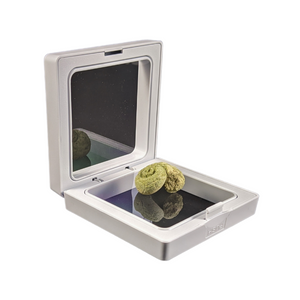 Square - 2.8 inch - White - 3D Floating Frame 2-Sided Display Case - 70 mm